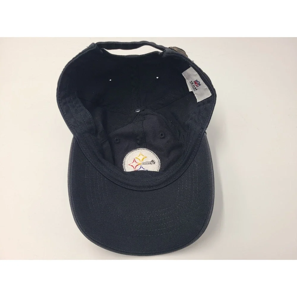 Women Pittsburgh Steelers Sequins NFL Team Apparel Strapback (Fit Small) Hat Cap